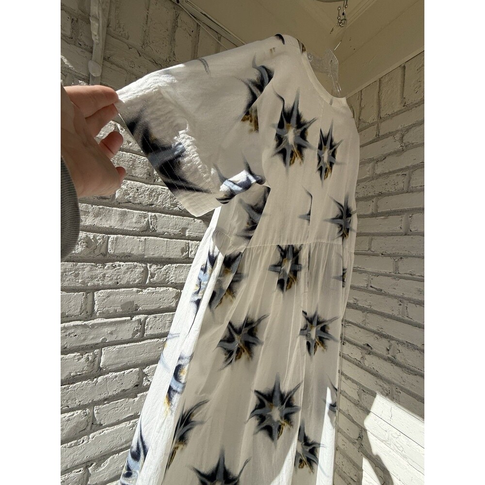 ulla popken dress Eco Cotton Starburst Print Tie Neck Dress 20/22 - Picture 7 of 14